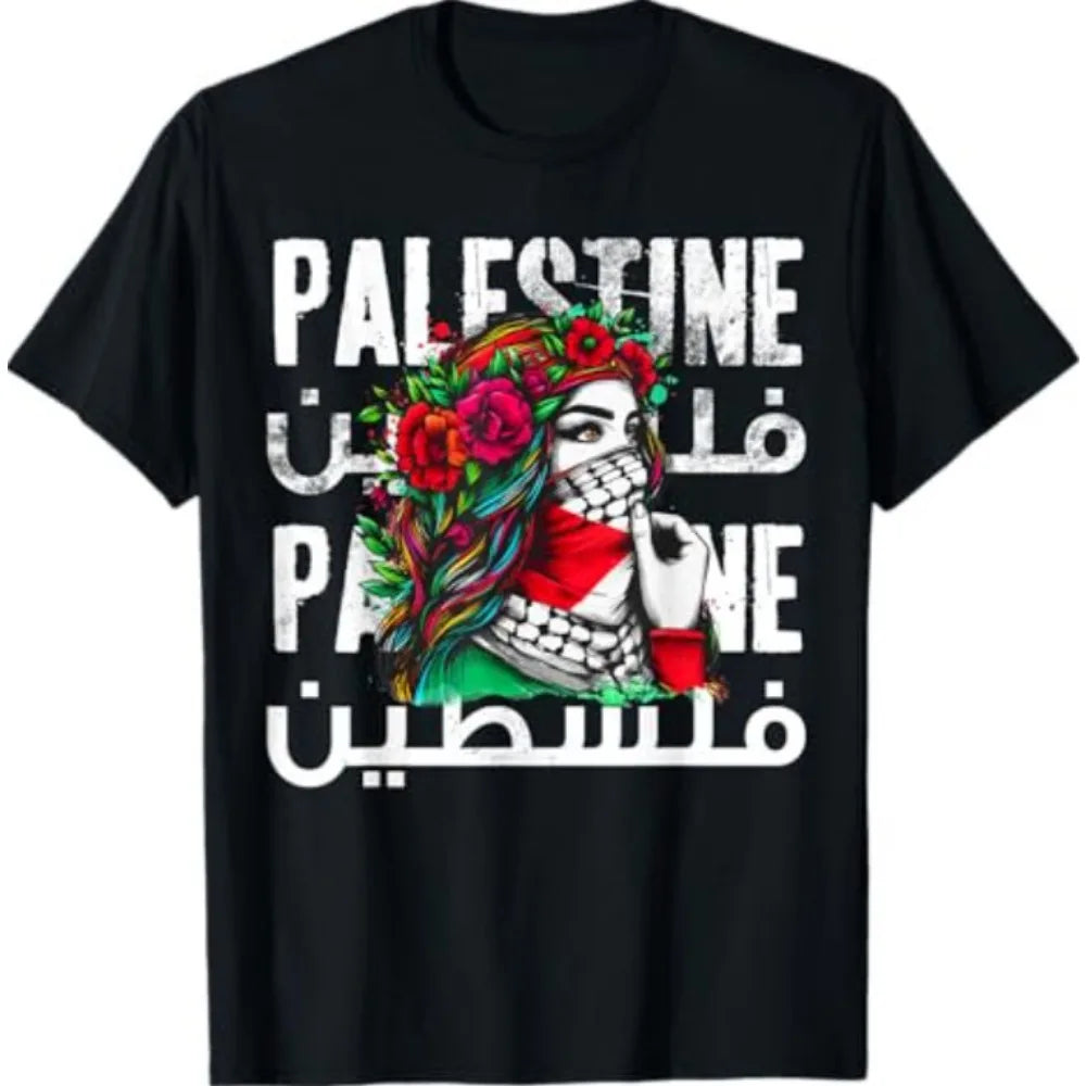 Palestinian T-Shirt Casual Cotton