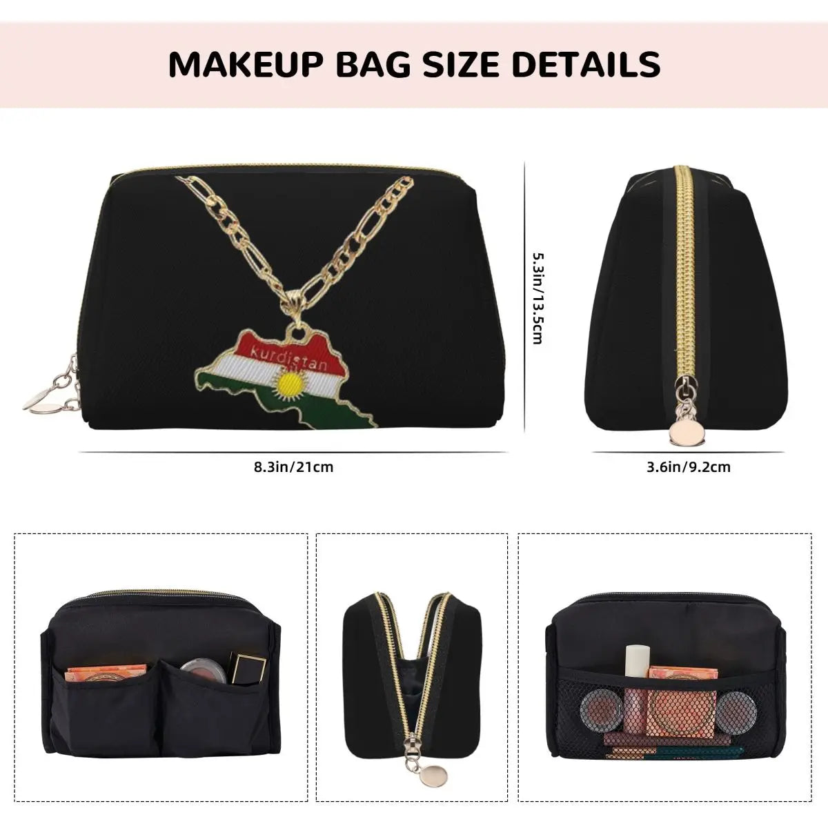 Kurdistan Flag Women Travel Makeup Organizer