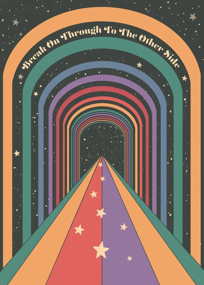 Bohemian Psychedelic 70s Poster Wall Art Canvas