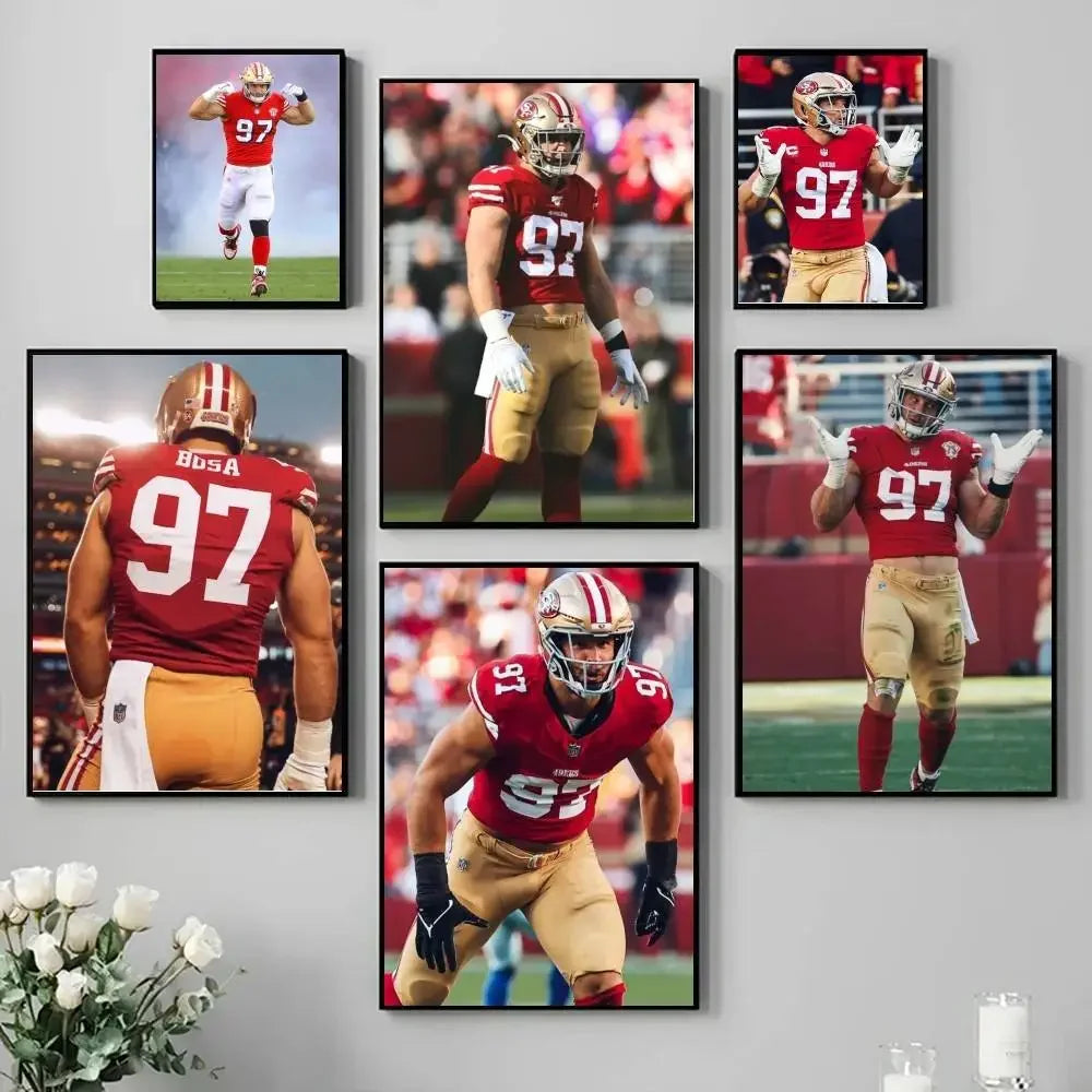 N-Nick B-Bosa Poster Self-adhesive Art  Paper Sticker