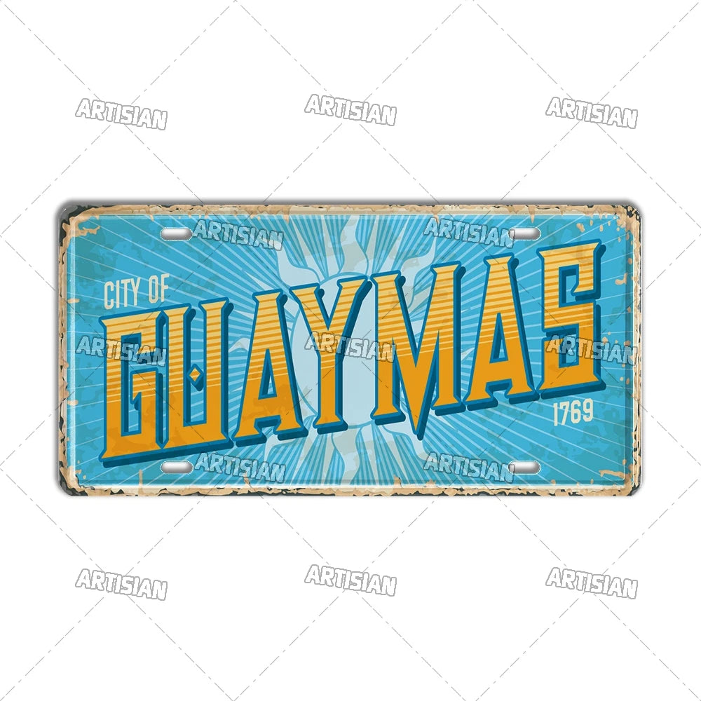 Artisian MEXICO License Plate