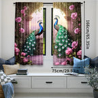 Retro Peacock Curtains
