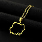 Republic of South Sudan Map Flag Pendant Necklaces