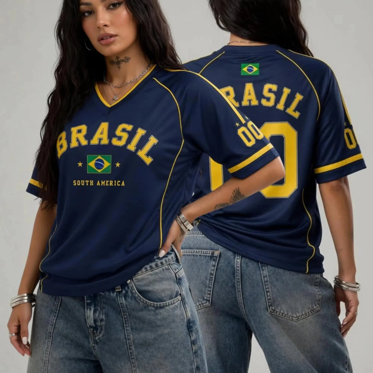 Men Women Brasil Soccer T Shirt