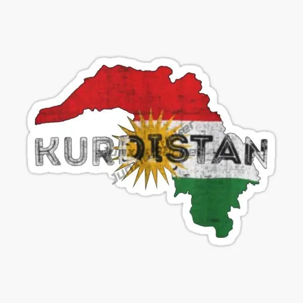 Kurdistan Map National Flag and Emblem Sticker