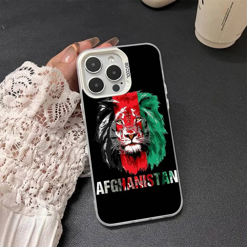 Afghanistan Flag Silver Plated Inside Phone Case For iPhone