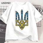 Ukraine Emblem Printed T-shirt O-Neck