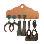 Vintage Bronze Irregular Geometric Triangle Arrow Tassel Dangle Earrings