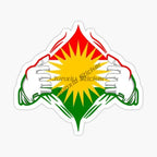 Kurdistan Map National Flag and Emblem Sticker