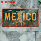 Mexico City Metal License Plate