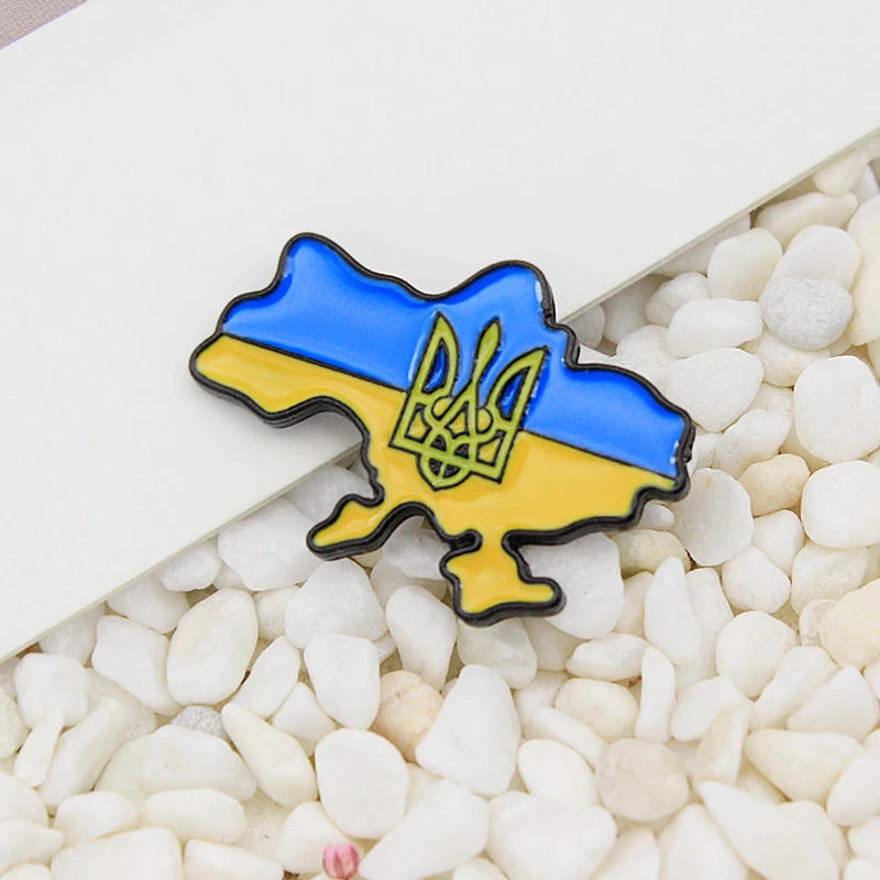 Ukraine Flag Map Pin