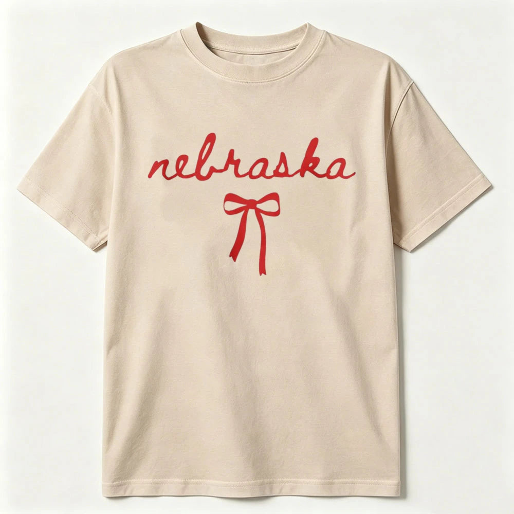 Nebraska Bow  T Shirt