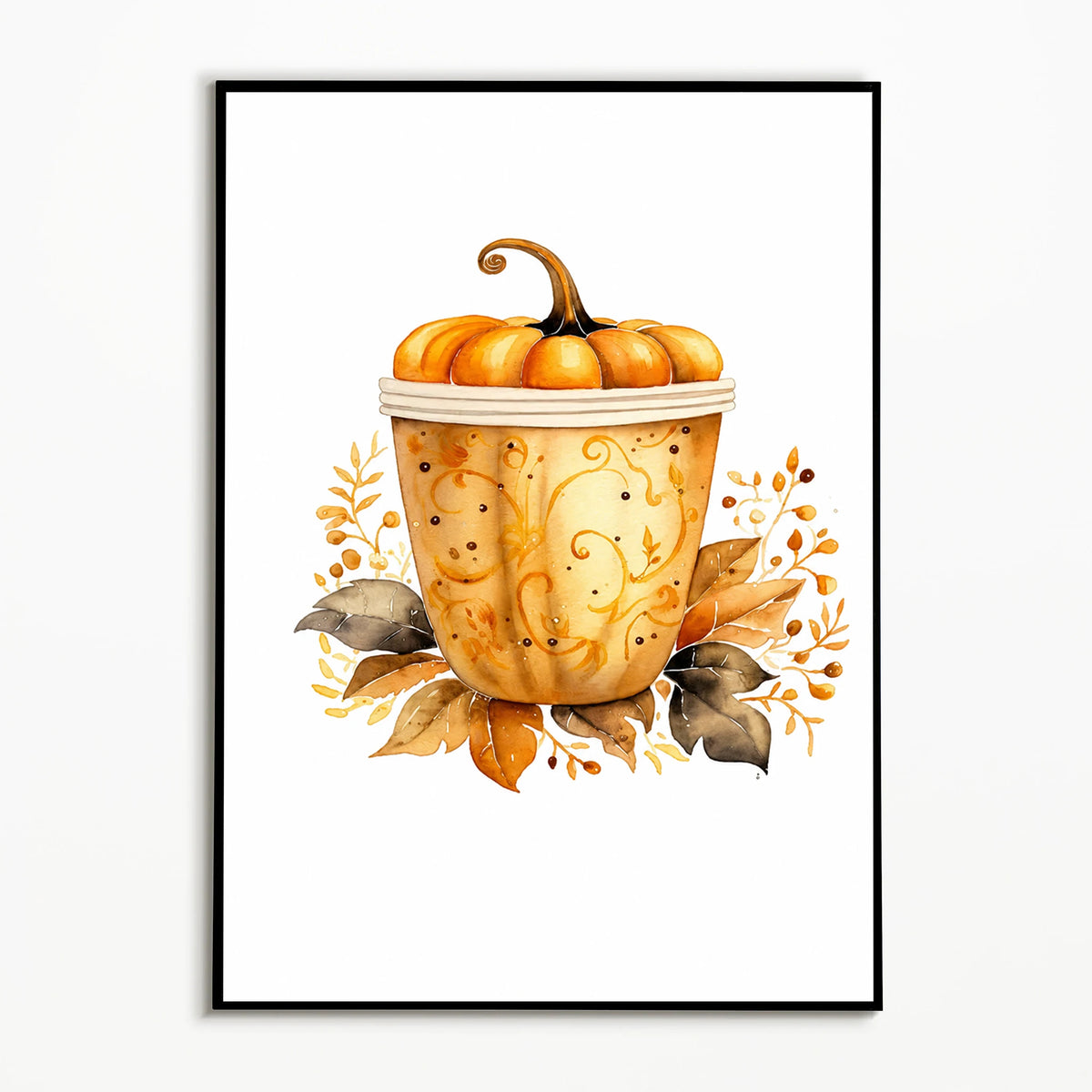 1PC Autumn Pumpkin Spice Latte Poster