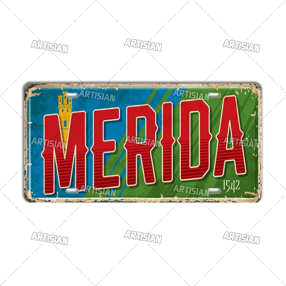 Artisian MEXICO License Plate