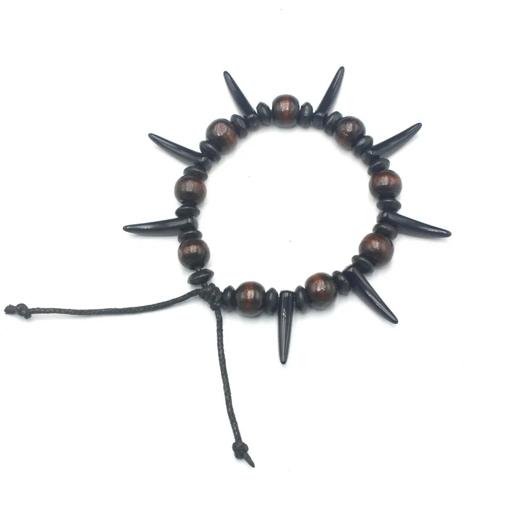 Tribal Imitation Wolf Teeth Beaded Necklace