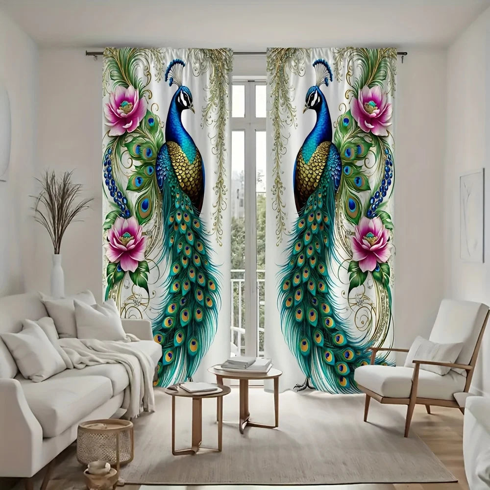 Peacock Flower Curtains