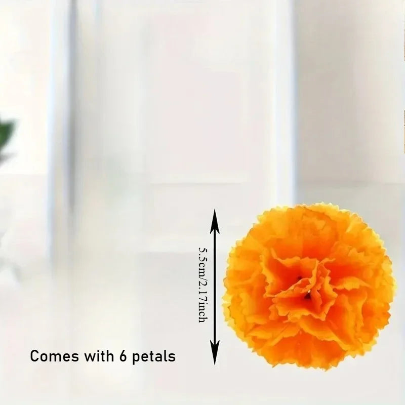 Artificial Carnation Marigold Flower for Diwali, Halloween, and Day of The Dead Party