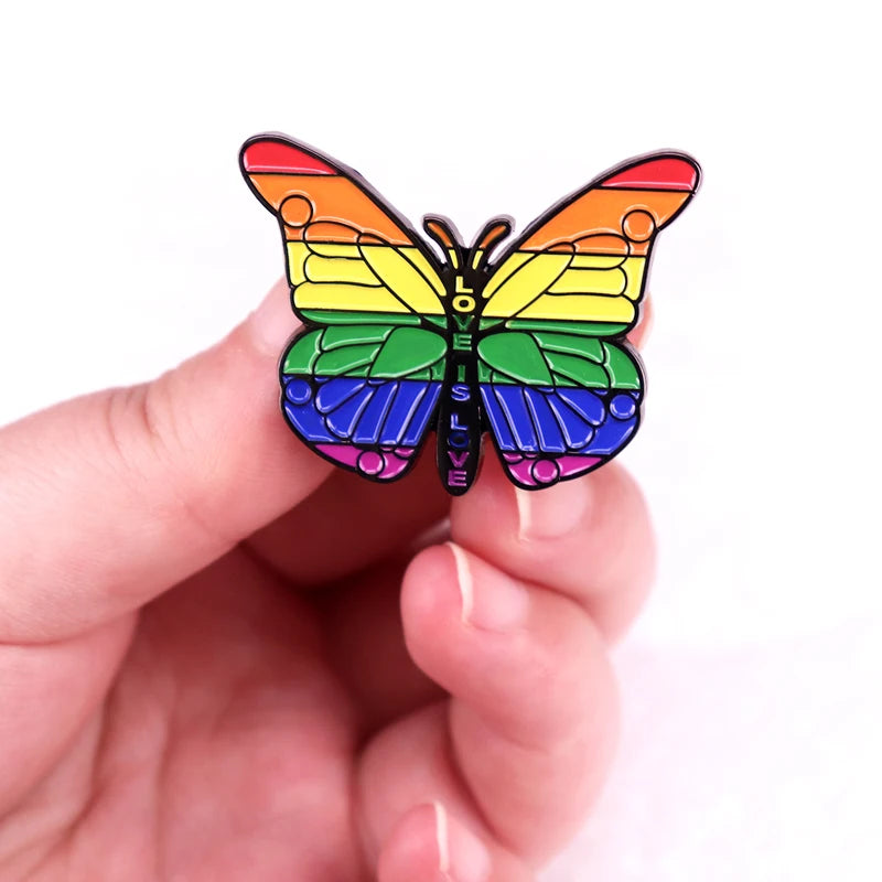 Pride Rainbow Butterfly Badge LGBT Enamel Pin
