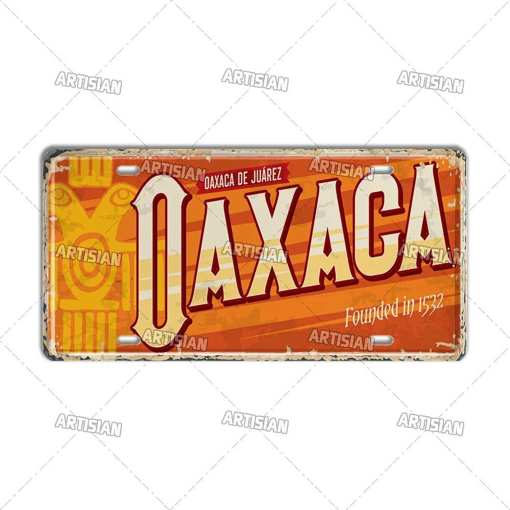 Artisian MEXICO License Plate