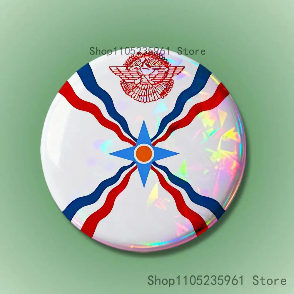 Assyrian Colossal Lamassu Flag Custom Badges