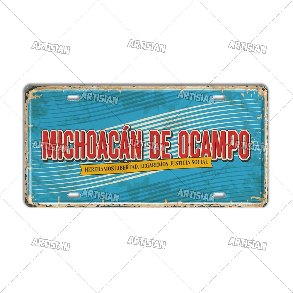 Artisian MEXICO License Plate