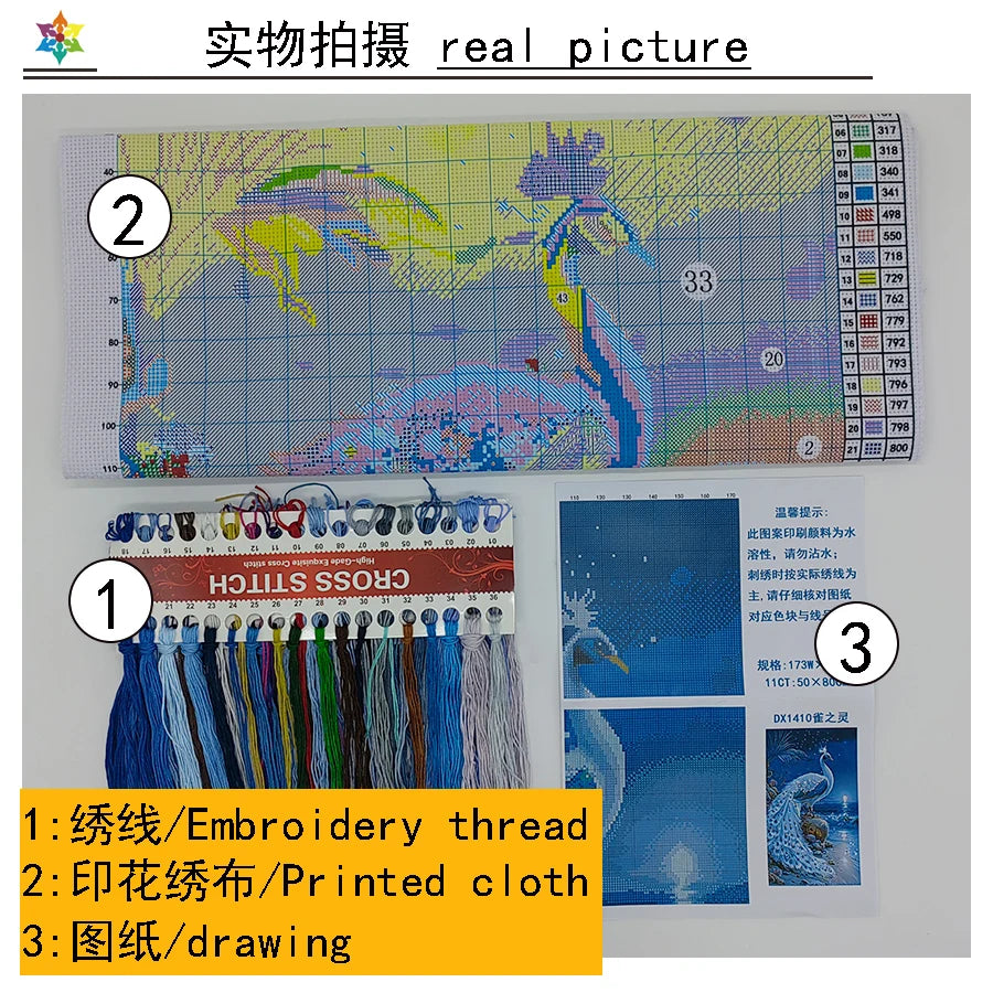 Peacock Cross Stitch DIY