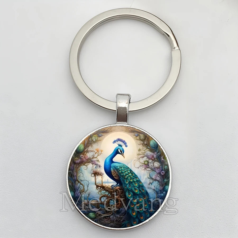 Beautiful Colorful Peacock Keychain