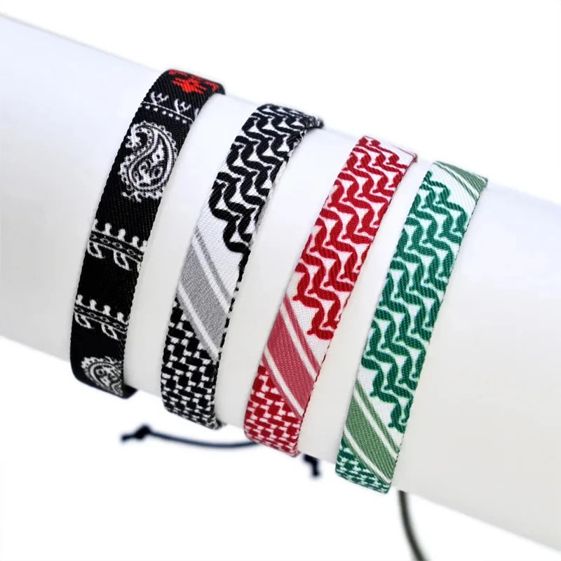 Multicolor Weave Kufiya Patterns Bracelets