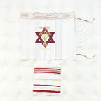 Messianic Tallit Menorah Print Prayer Shawl David Star Messiah Tallit Jerusalem