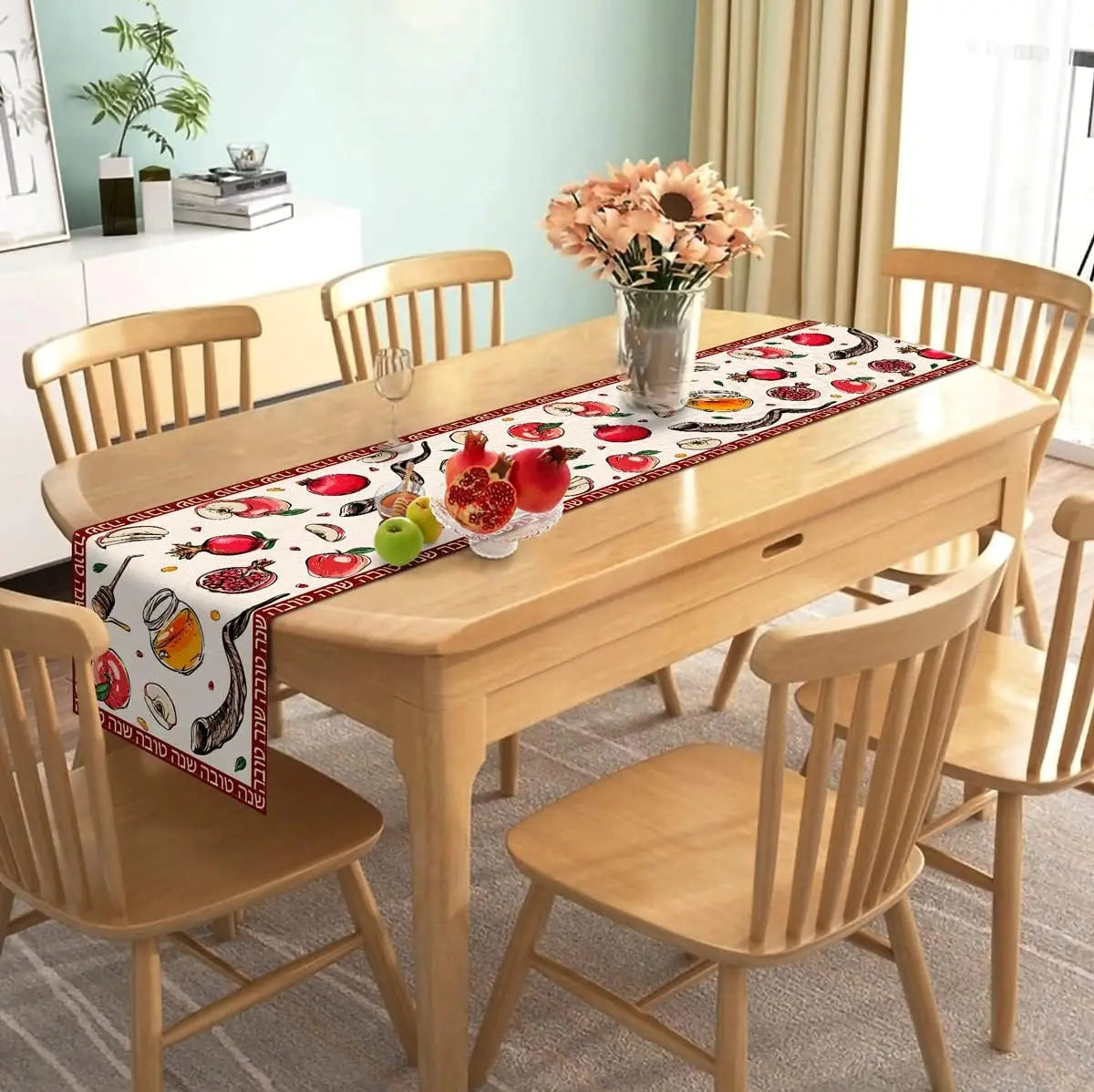 Jewish Holiday Party Decor Reusable Rosh Hashanah Kitchen Dining Table