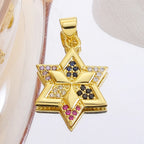 Gold Plated Handmade Colorful Star Of David Charms
