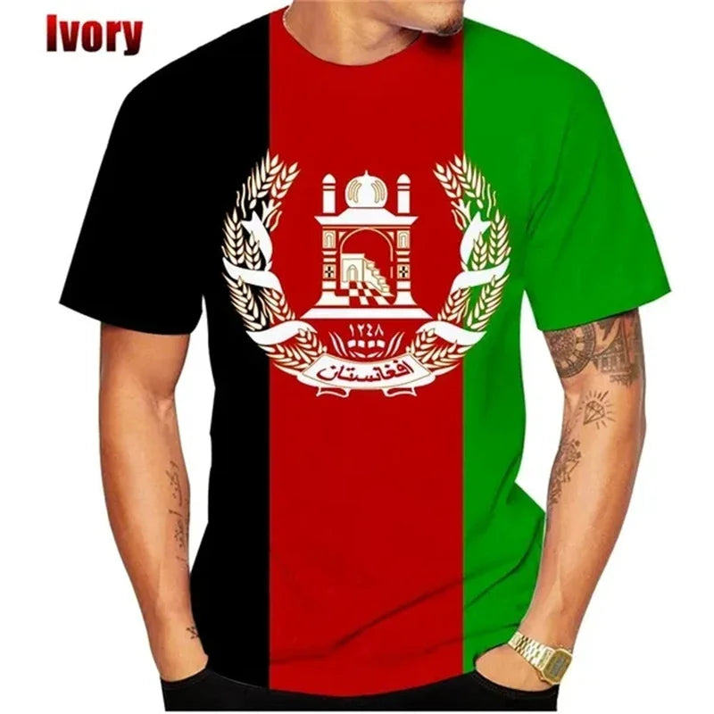 3D Print Afghanistan Flag T-Shirt
