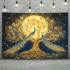 Golden Peacock Tapestry