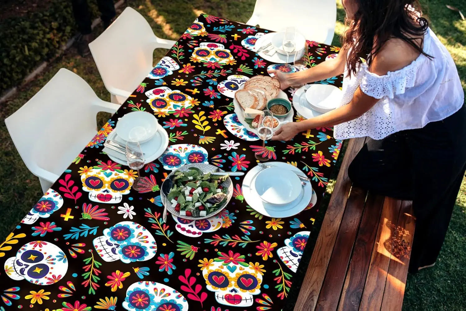 Dia DE Los Muertos Tablecloths Mexican Festival Decor Day of The Dead