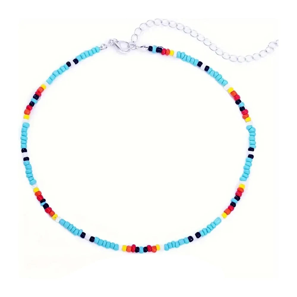 Handmade Colorful Bead Necklace Earrings
