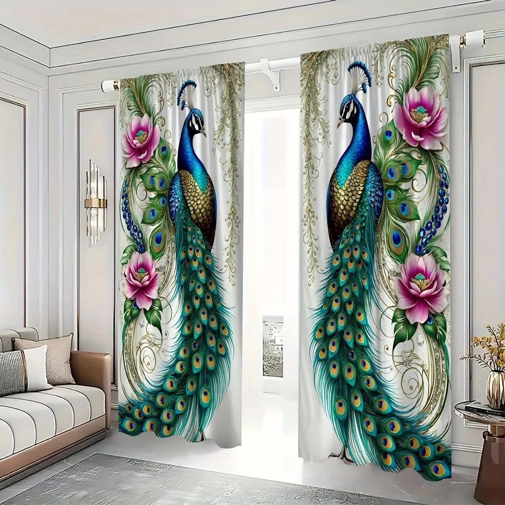 Peacock Flower Curtains