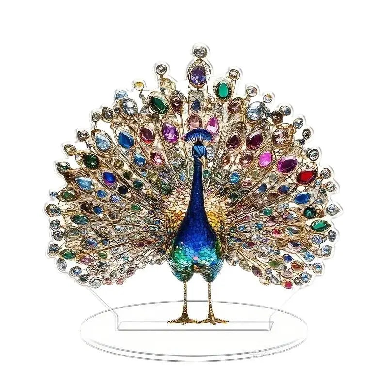 1Pcs Quality 2D Crystal Peacock