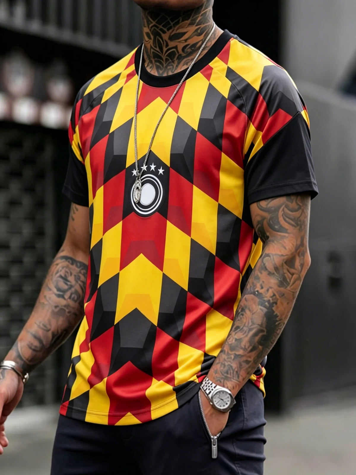 Men's Germanyy 2026 Black Plaid Jersey Football