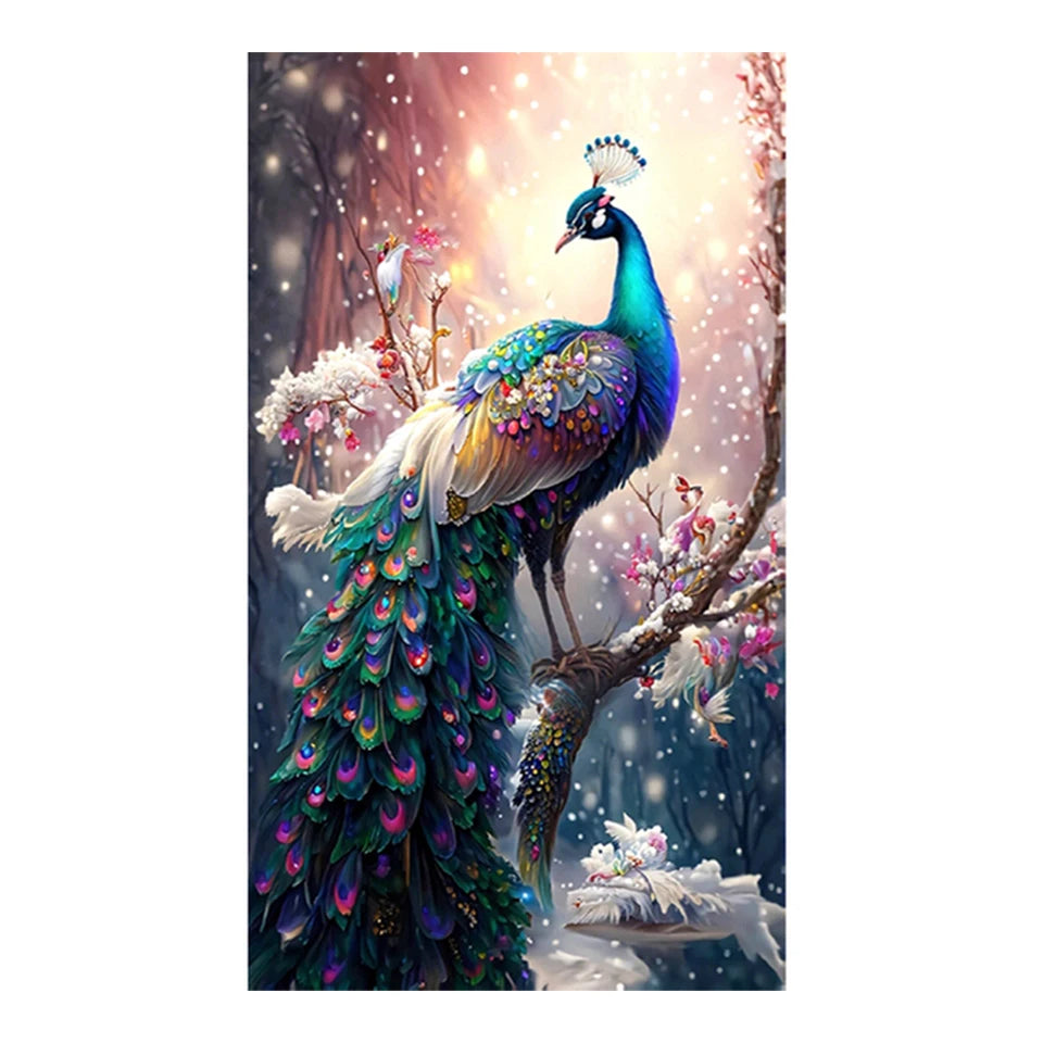Color Peacock Scenery Diamond Painting Kit