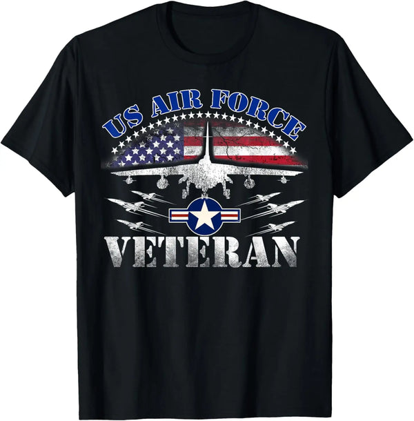 Vintage US Air Force Veteran US Flag USAF T-Shirt