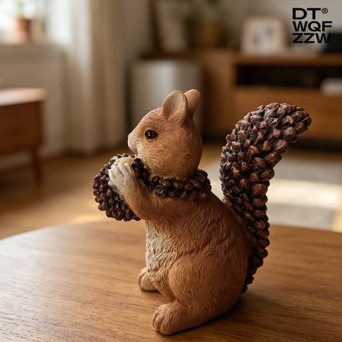 1 Pc Holding a Pine Cone Resin Squirrel Figurine