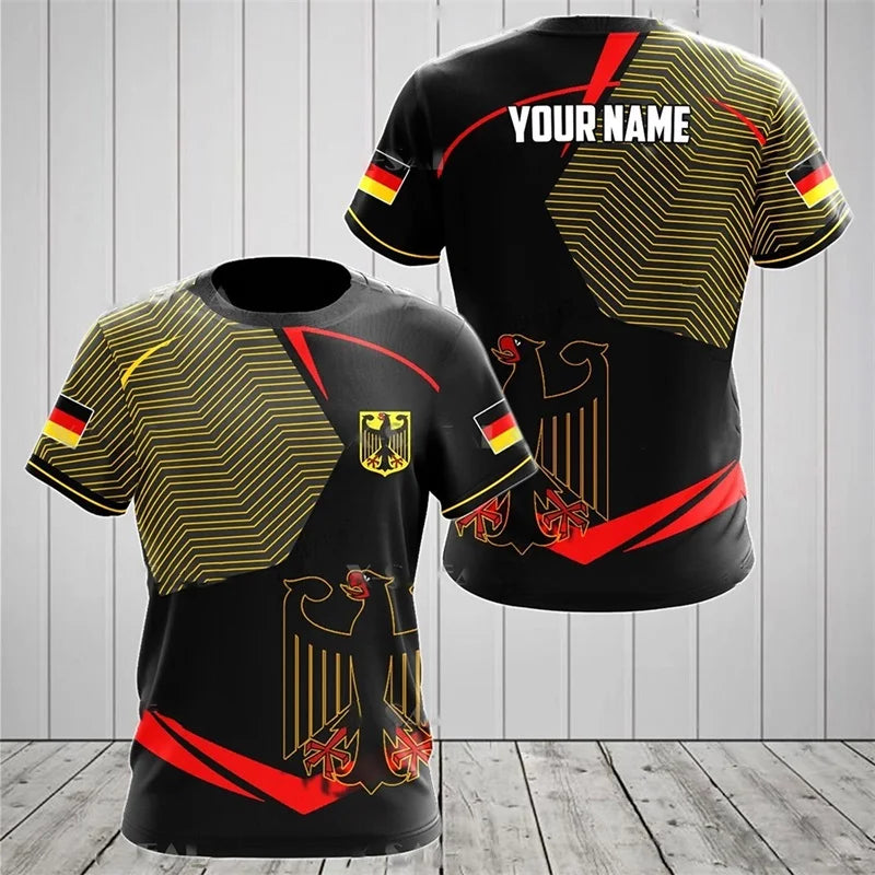 Men's German flag pattern short-sleeved shirt