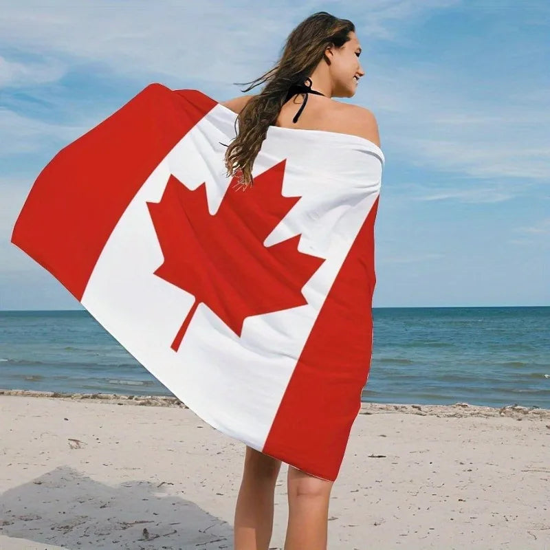 Canada Flag Beach Towel: Perfect for Sunny Seaside Adventures! Suitable for towels, bath towels, beach towels