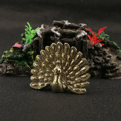 1Pcs Vintage Peacock Statue