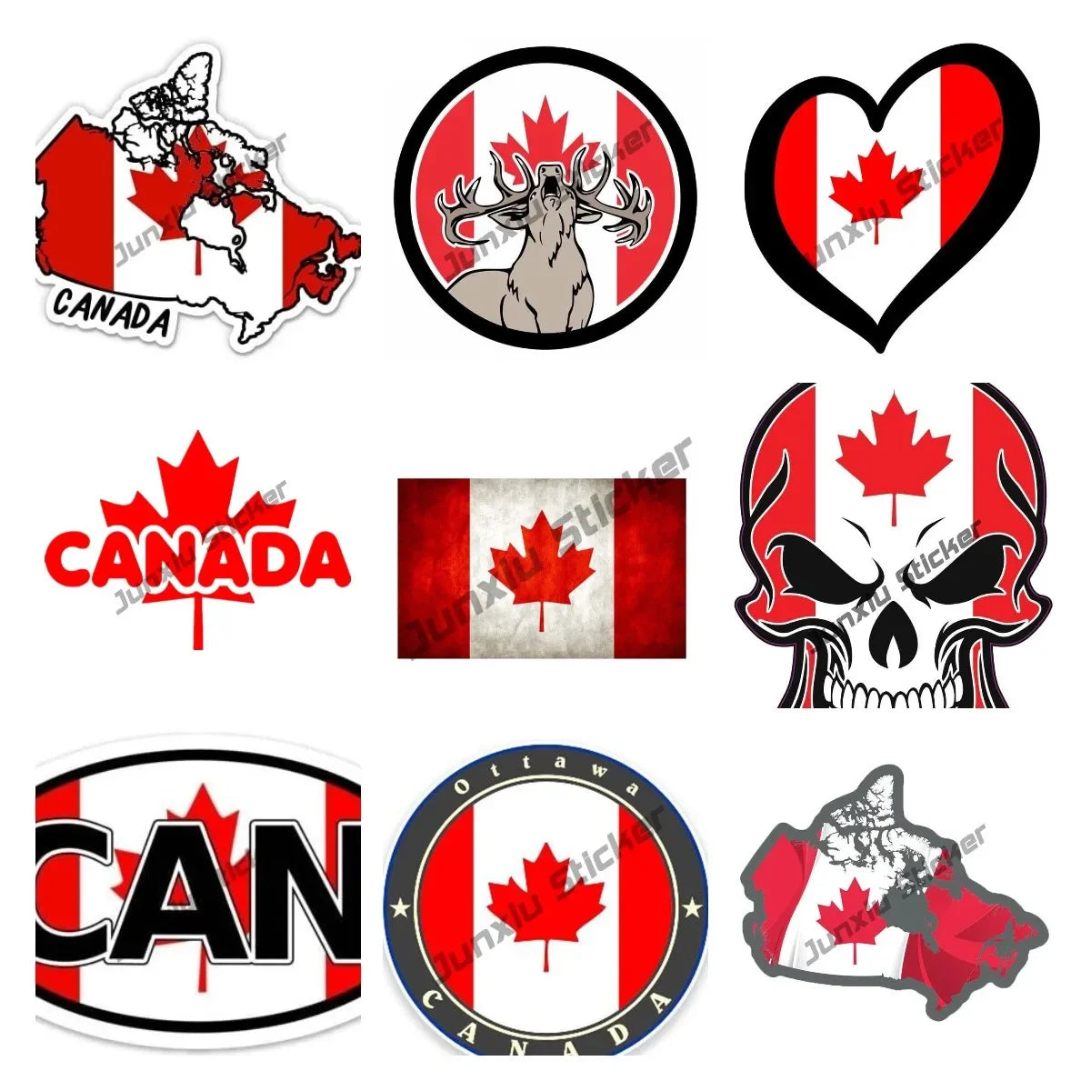 Canada Flag Sticker Map Skull Stickers Canadian Vinyl Decal Canada Maple Car Motorcycle Logo Decal Laptop Phone Tablet PVC Decor