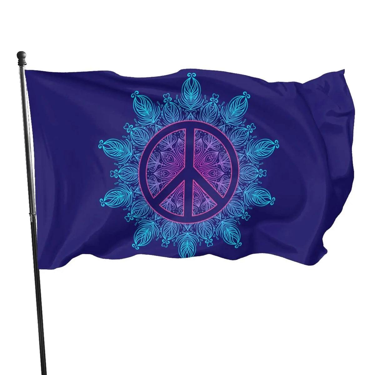 Hippie Peace Sign Flag Love and Peace