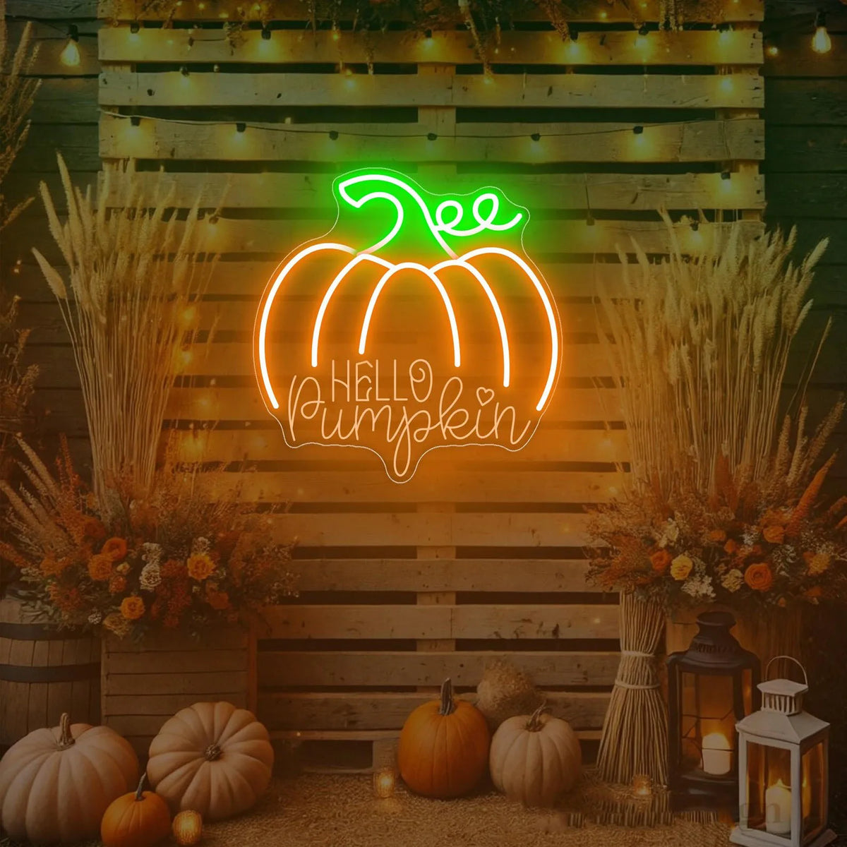 Hello Pumpkin Neon Sign Wall Decor