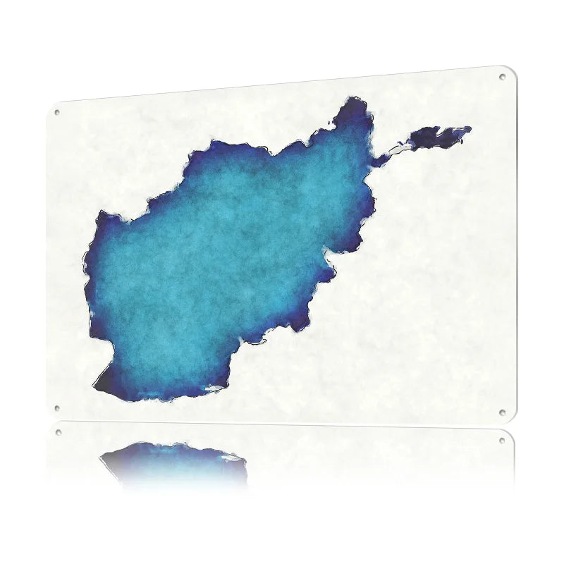 Afghanistan Watercolor Map Metal Poster