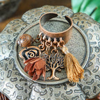 Ethnic Flower Feather Tassel Rings For Women Vintage Antique