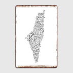 Palestine Map With Mahmoud Darwish Poem Poster